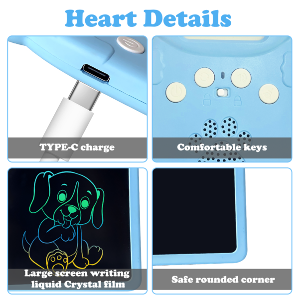 Adofi Talking Flash Cards & LCD Drawing Tablet – Speech Therapy & Educational Toys for Kids Ages 2-8, Blue - Image 2