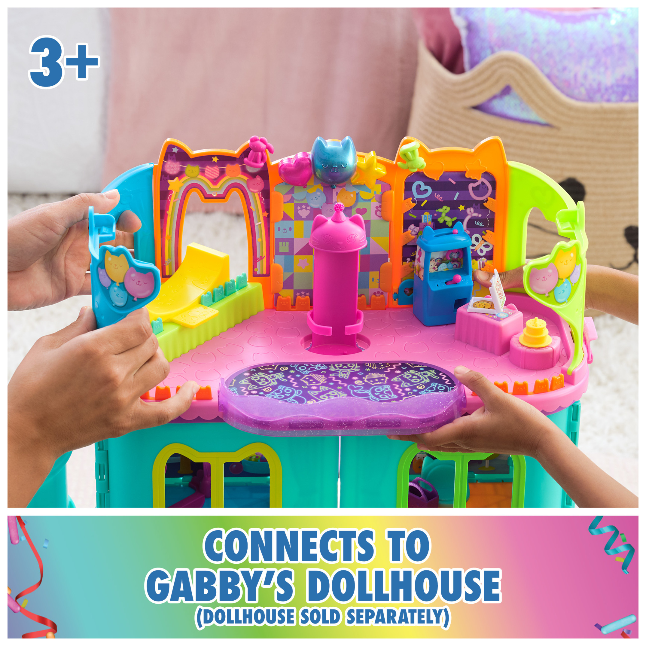 Gabby’s Dollhouse Party Room Playset – Skater Gabby & Marty Figures, Furniture & Accessories - Image 3