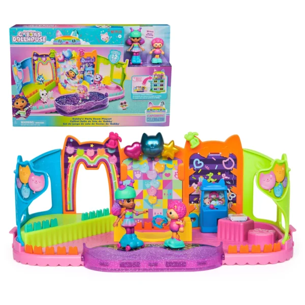 Gabby’s Dollhouse Party Room Playset – Skater Gabby & Marty Figures, Furniture & Accessories