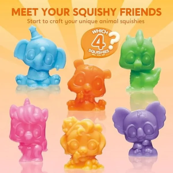 Klever Kits DIY Animal Squishies Mystery Box – 4 Surprise Characters for Creative Fun, Squishy Toys for Kids Ages 6+ - Image 3